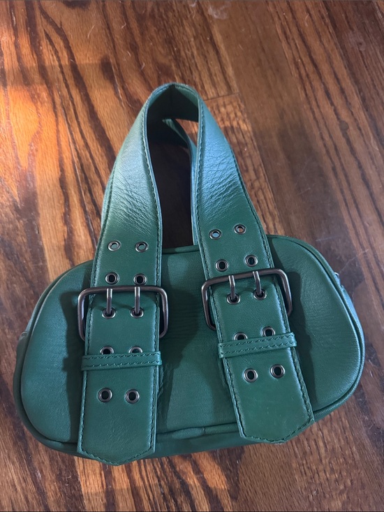 Free People Handbags - Free people Green Leather Belt-Detail Shoulder Bag